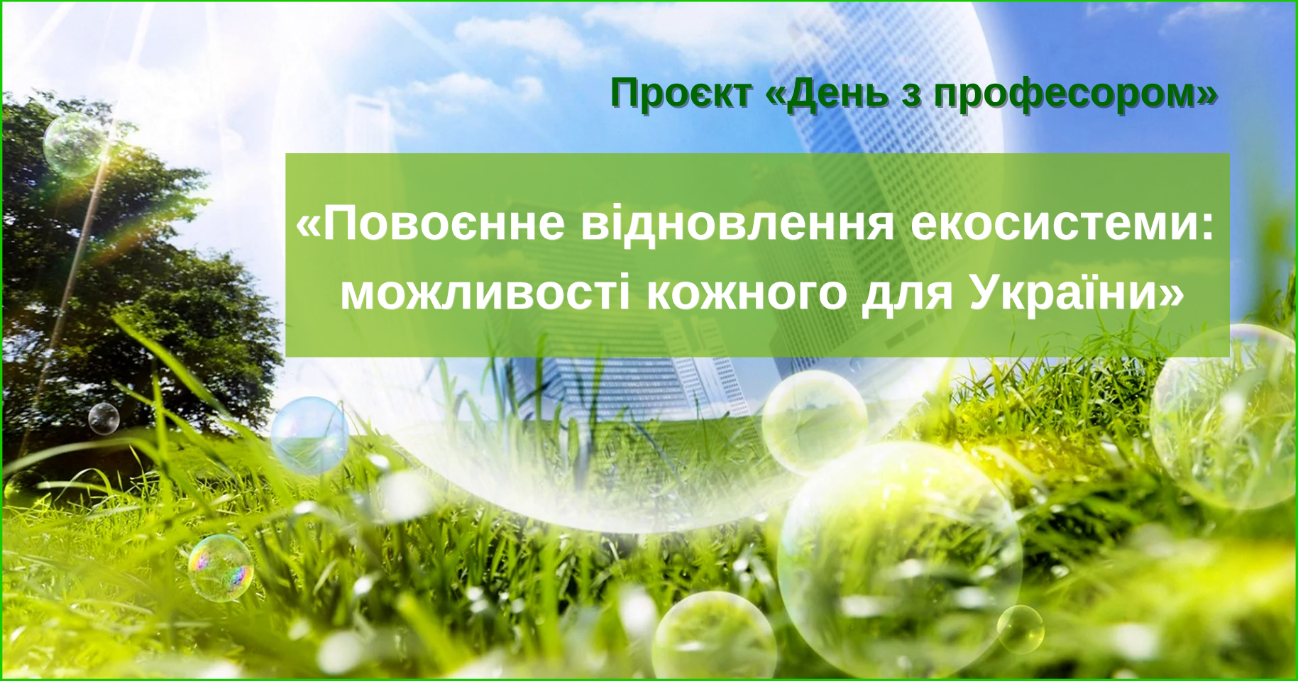 Проєкт «День з професором»: «Повоєнне відновлення екосистеми : можливості кожного для України»